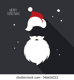 Christmas greeting card. Santa Claus template design. Vector illustration