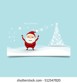 Christmas Greeting Card with Christmas Santa Claus. Vector illustration