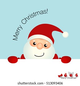 Christmas Greeting Card with Christmas Santa Claus. Vector illustration