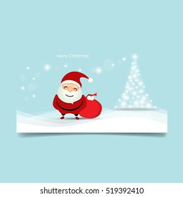 Christmas Greeting Card with Christmas Santa Claus. Vector illustration.