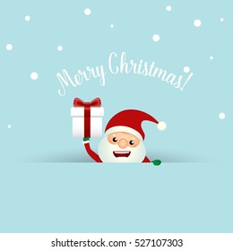 Christmas Greeting Card with Christmas Santa Claus. Vector illustration.