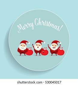 Christmas Greeting Card with Christmas Santa Claus. Vector illustration.