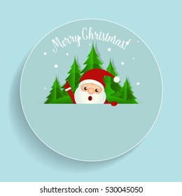 Christmas Greeting Card with Christmas Santa Claus. Vector illustration.