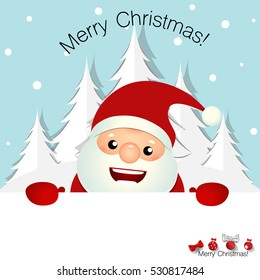 Christmas Greeting Card with Christmas Santa Claus. Vector illustration