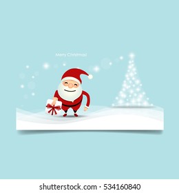 Christmas Greeting Card with Christmas Santa Claus. Vector illustration
