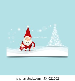 Christmas Greeting Card with Christmas Santa Claus. Vector illustration