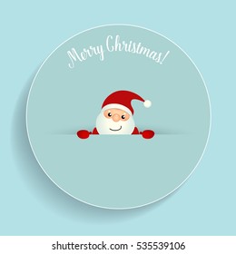 Christmas Greeting Card with Christmas Santa Claus. Vector illustration.