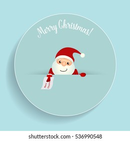 Christmas Greeting Card with Christmas Santa Claus. Vector illustration.