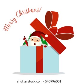 Christmas Greeting Card with Santa Claus. Vector illustration.