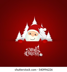 Christmas Greeting Card with Santa Claus. Vector illustration.