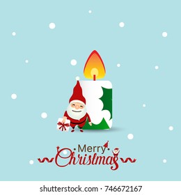 Christmas Greeting Card with Christmas Santa Claus. Vector illustration.