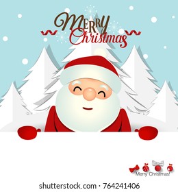 Christmas Greeting Card with Christmas Santa Claus. Vector illustration.