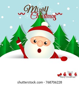 Christmas Greeting Card with Christmas Santa Claus. Vector illustration.