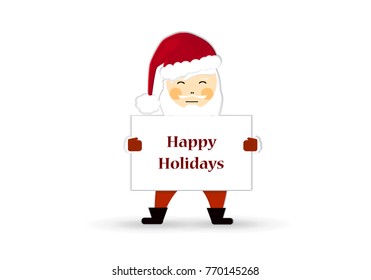 Christmas greeting card - greeting of Santa Claus. New Year 