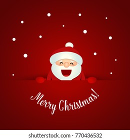 Christmas Greeting Card with Christmas Santa Claus. Vector illustration.