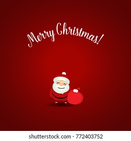 Christmas Greeting Card with Christmas Santa Claus. Vector illustration.