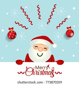 Christmas Greeting Card with Christmas Santa Claus. Vector illustration