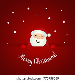 Christmas Greeting Card with Christmas Santa Claus. Vector illustration.