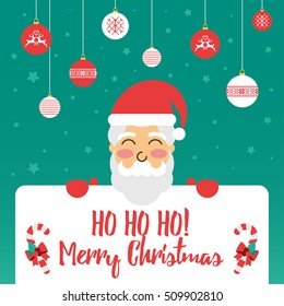 Christmas greeting card with Santa in English