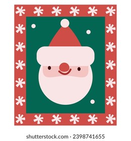 christmas greeting card with Santa Klaus shaped decoration vector illustration