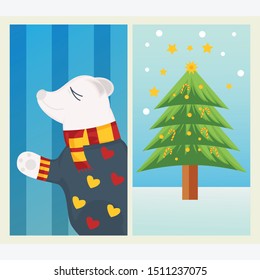 Christmas greeting card set. Backgrounds with Christmas decorations.