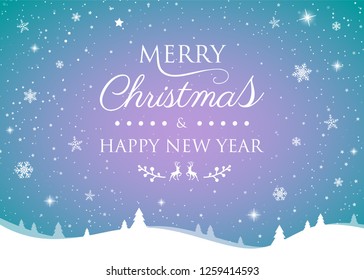 Christmas greeting card with shiny snowflakes. Vector.