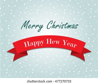 Christmas greeting card with snow