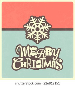 Christmas Greeting Card with snowflake and typographic design