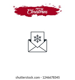 Christmas greeting card with snowflake vector icon