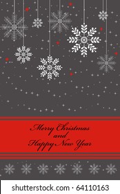 Christmas greeting card with snowflakes