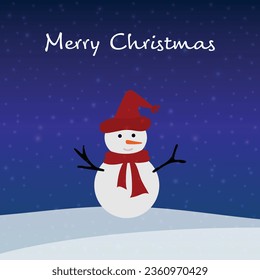 Christmas greeting card with snowmen. vector illustrion design.