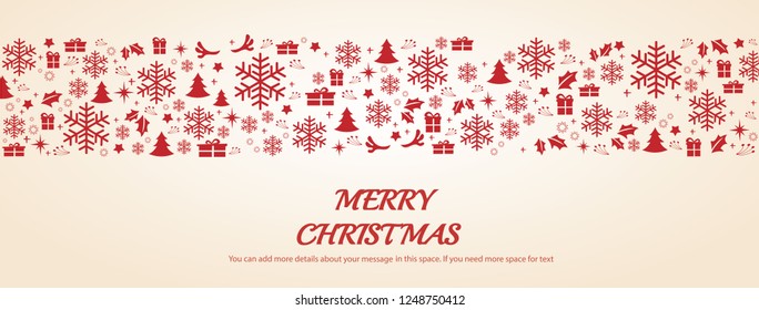 Christmas greeting card with space  pattern background vector illustration