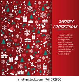 Christmas greeting card with space  pattern background vector illustration
