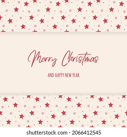Christmas greeting card with stars. Vector