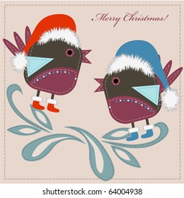 Christmas greeting card - stylized vector illustration