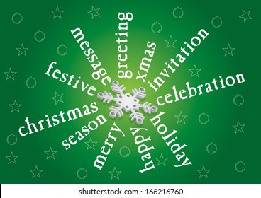 Christmas greeting card - template with abstract decoration