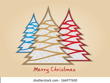 Christmas greeting card - template with abstract decoration