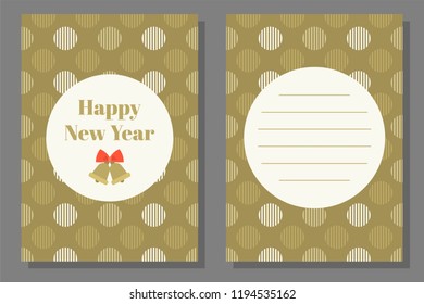 Christmas greeting card template and background, flat design vector