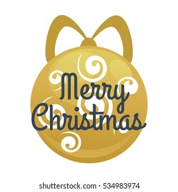 Christmas Greeting Card Template. Card with Christmas ball. Vector illustration