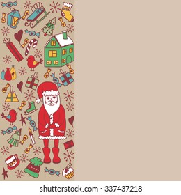 Christmas greeting card template, vector Merry Christmas.
