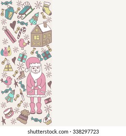 Christmas greeting card template, vector Merry Christmas.