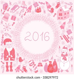 Christmas greeting card template, vector Merry Christmas.