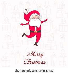 Christmas greeting card template, vector Merry Christmas.