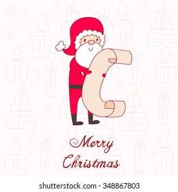 Christmas greeting card template, vector Merry Christmas.