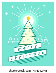Christmas Greeting Card Template : Vector Illustration