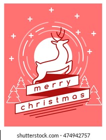 Christmas Greeting Card Template : Vector Illustration