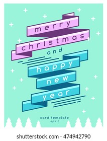 Christmas Greeting Card Template : Vector Illustration