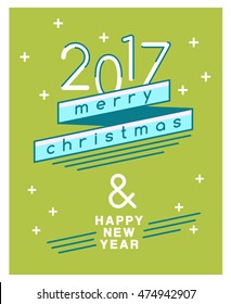 Christmas Greeting Card Template : Vector Illustration