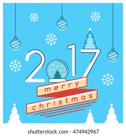 Christmas Greeting Card Template : Vector Illustration