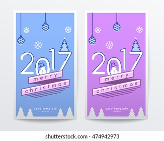 Christmas Greeting Card Template : Vector Illustration